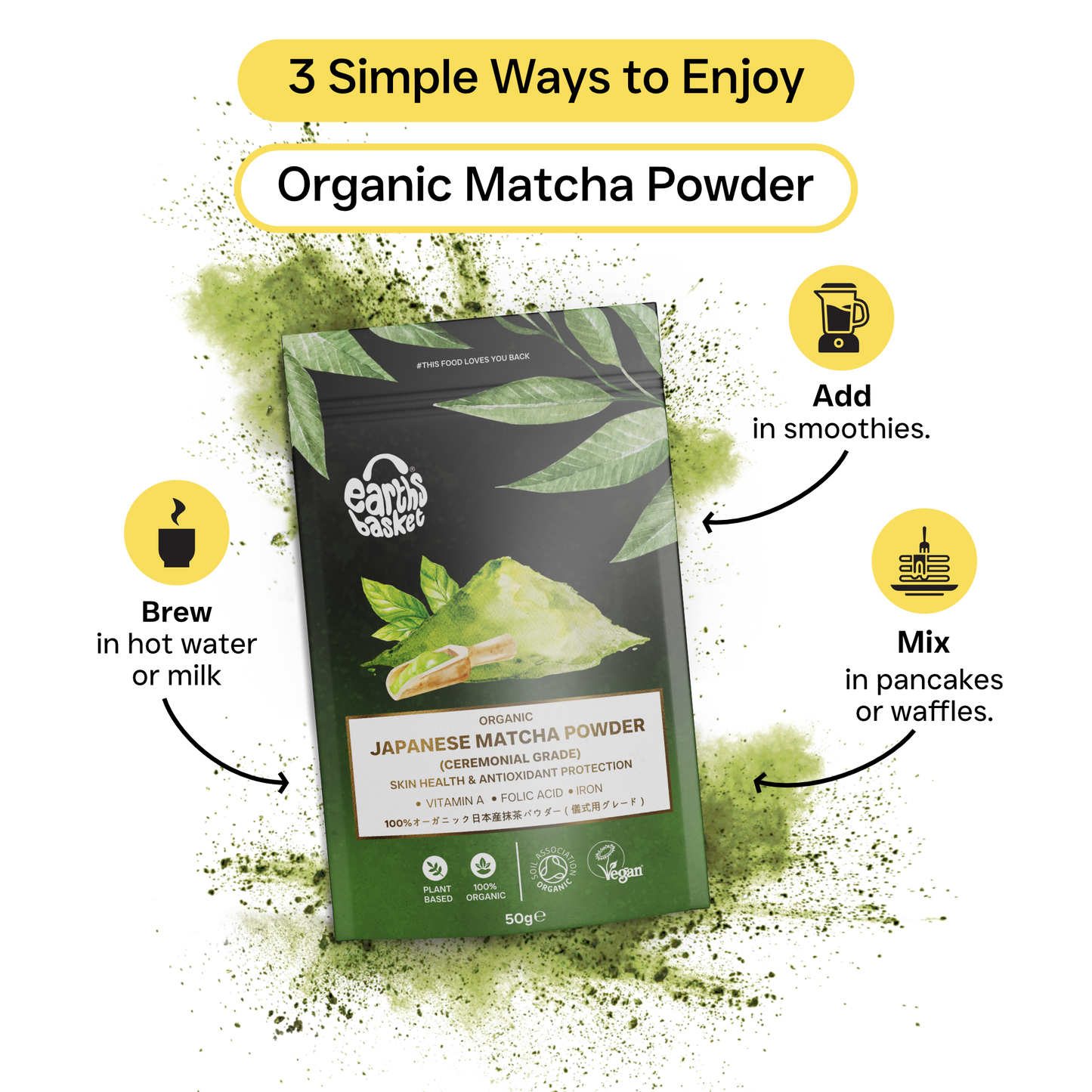 Organic Japanese Matcha Powder 50g (Ceremonial Grade)