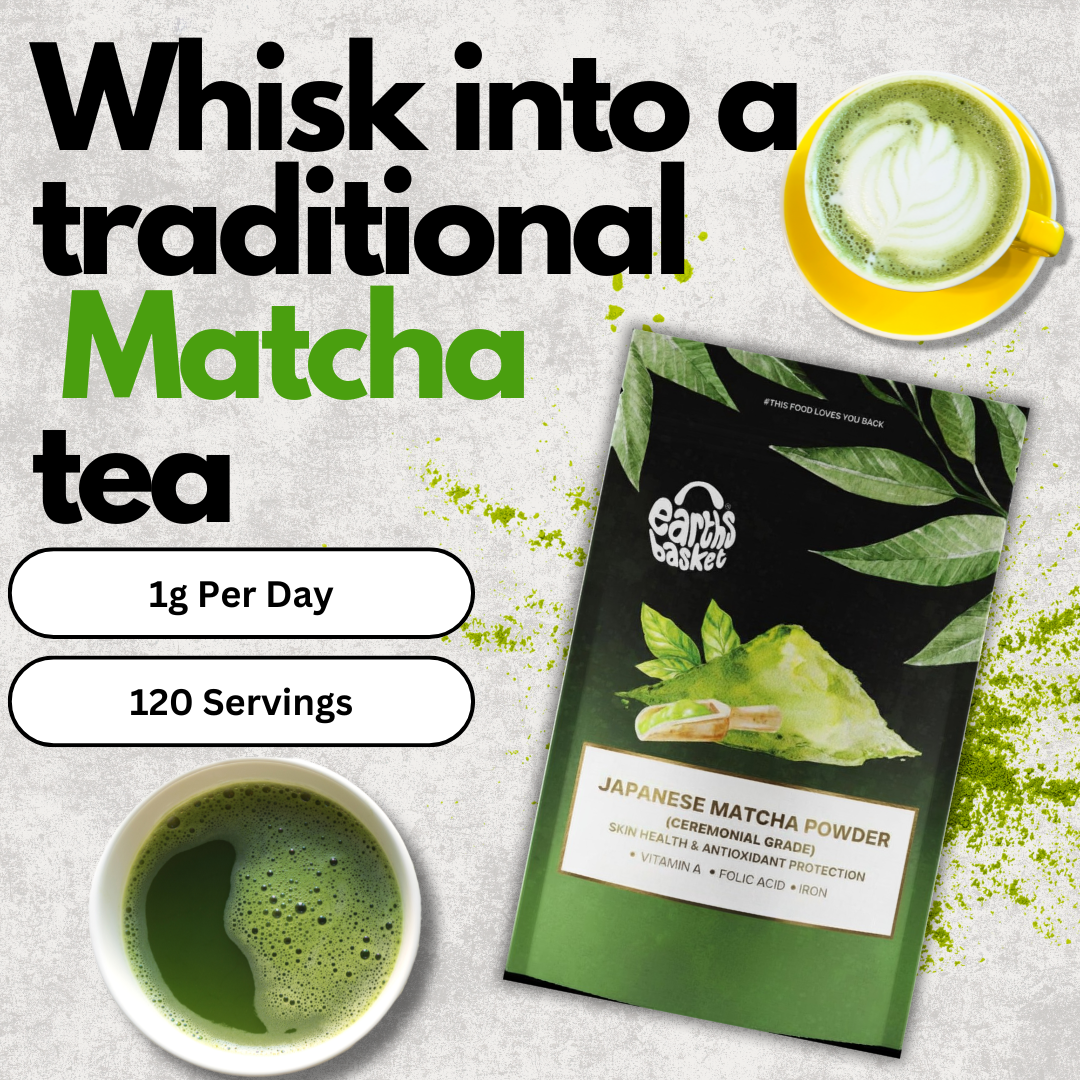 Earths Basket Japanese Matcha Powder 50g (Ceremonial Grade)