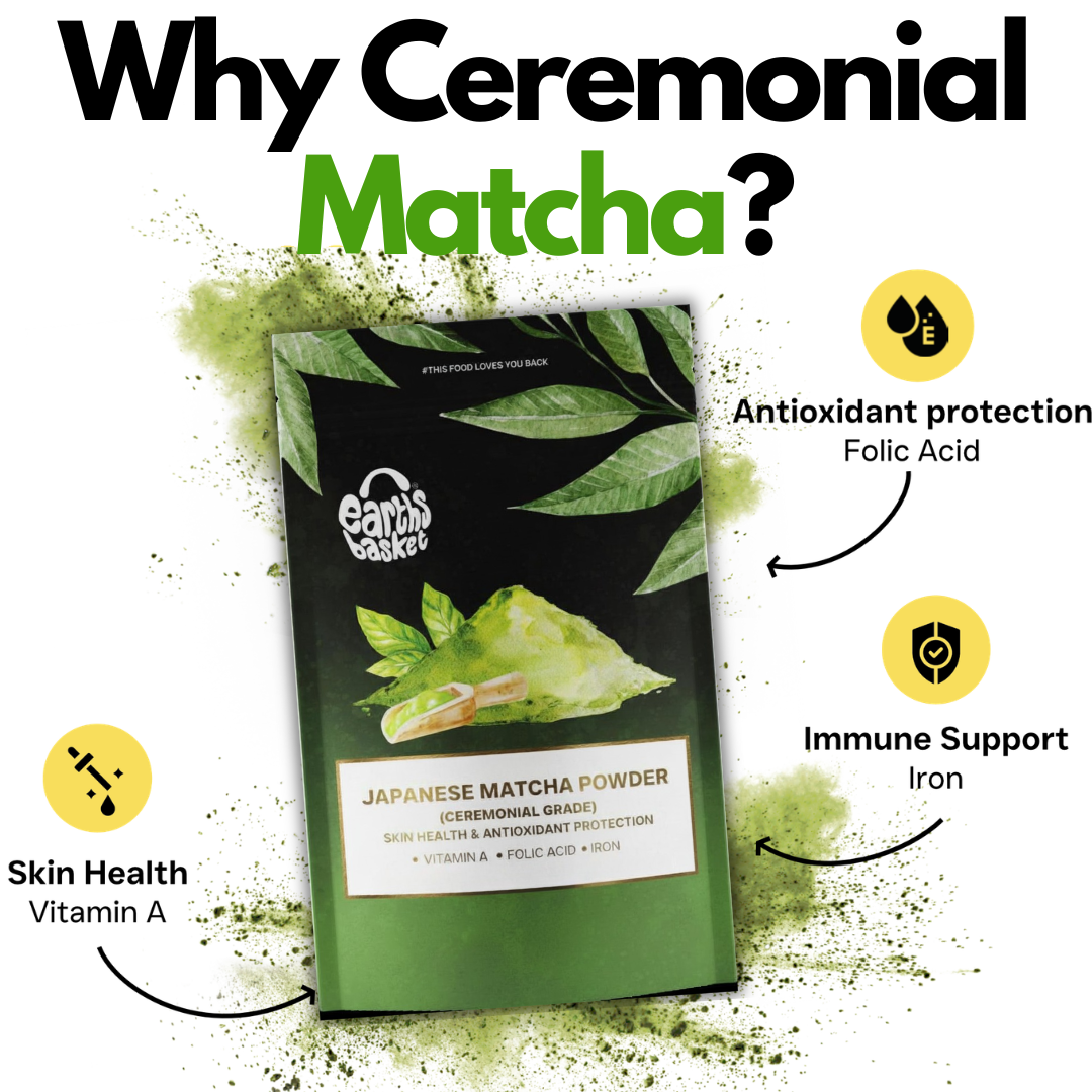 Earths Basket Japanese Matcha Powder 50g (Ceremonial Grade)