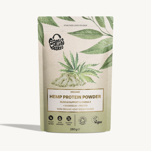 a package of hemp protein powder - a nutritious plant-based supplement made from hemp seeds.